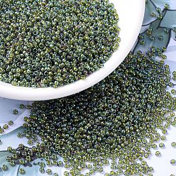 (RR361) Chartreuse Lined Olivine AB MIYUKI Round Rocailles Beads, Japanese Seed Beads, (RR361) Chartreuse Lined Olivine AB, 11/0, 2x1.3mm, Hole: 0.8mm, about 1100pcs/bottle, 10g/bottle