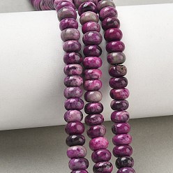 Old Rose Natural Map Stone/Picasso Stone/Picasso Jasper Beads Strands, Rondelle, Old Rose, 6.5~7x4~4.5mm, Hole: 0.8mm, about 89pcs/strand, 15.35''(39cm)