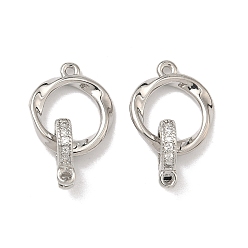 Платина Латунное микропейв, прозрачный кубический цирконий, складные застежки, без кадмия и без свинца, стойки покрытие, долговечный, платина, 17 мм