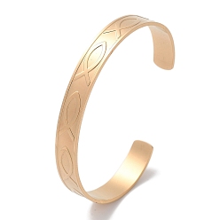 Золотой 304 женские браслеты-манжеты из нержавеющей стали, ручная полировка, золотые, 3/8 дюйм (0.9 см), внутренний диаметр: 2-1/2 дюйм (6.35 см)