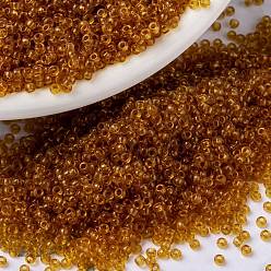 (RR133) Transparent Topaz Миюки круглые бусины рокайль, японский бисер, 15/0, (rr 133) прозрачный топаз, 15/0, 1.5 мм, отверстия : 0.7 mm, около 250000 шт / фунт