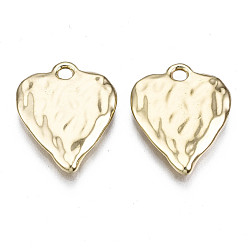 Light Gold Стеллажи кованые подвески из сплава, без кадмия и без свинца, сердце, золотой свет, 20x16x2 мм, отверстие : 2 мм