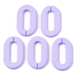 Lilac Opaque Spray Painted Acrylic Linking Rings, Quick Link Connectors, for Cable Chains Making, Unwelded, Oval, Lilac, 36x21x4mm, Inner Diameter: 24x8mm
