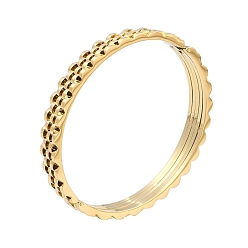 Golden Geometric 304 Stainless Steel Multi-layer Hinged Bangles for Women, Golden, 3/8 inch(1cm), Inner Diameter: 2-3/8x2 inch(6.1x5.05cm)
