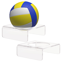 Прозрачный Прозрачные акриловые круглые подставки для шаров, подставка для спортивного мяча для футбола/баскетбола, прямоугольные, прозрачные, 11.5x10.95x4.05 см