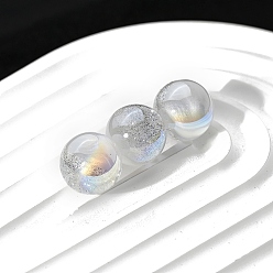 Гейнсборо 30шт градиентного цвета непрозрачные бусины из смолы, с блеском порошок, круглые, светло-серые, 8 мм