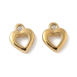 Золотой 304 прелести нержавеющей стали, шарма сердца, золотые, 7x5.5x1.5 мм, отверстие : 0.9 мм