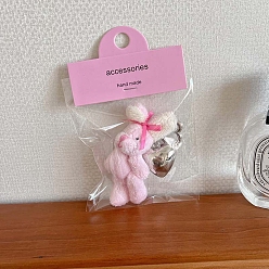 Бледно-Розовый Милый брелок в виде мягкого шерстяного кролика, висячие украшения, розовый жемчуг, 70~85 мм