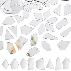 Mixed Shapes Triangle/Polygon/Rectangle/Horse Eye/Rhombus Acrylic Connector Charms, Mixed Shapes, 29.5~35x15.5~27x1.5mm, Hole: 1.4mm, 160pcs/set