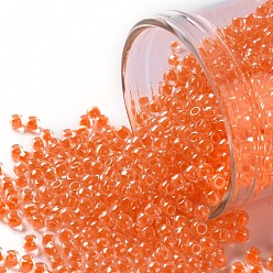 (802) Luminous Neon Orange TOHO Round Seed Beads, Japanese Seed Beads, (802) Luminous Neon Orange, 11/0, 2.2mm, Hole: 0.8mm, about 5555pcs/50g
