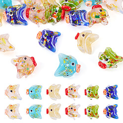(52) Непрозрачная лаванда 18 шт 6 цвета бусины лэмпворк ручной работы, рыба, разноцветные, 14.5~19x17~21.5x9~10 мм, отверстие : 1.2~1.4 мм, 3 шт / цвет