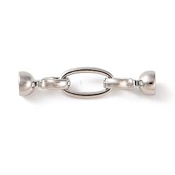 Платина Латунь раз по сравнению с застежками, без кадмия, без никеля и без свинца, овальные, платина, 40 мм, отверстие : 5.5 мм