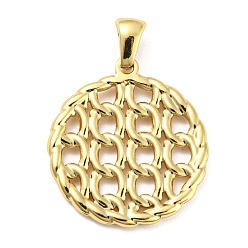 Золотой 304 подвески из нержавеющей стали, плоский круглый шарм, золотые, 25x23x2 мм, отверстие : 5x3 мм