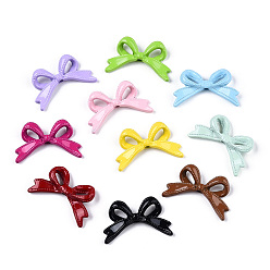 (52) Непрозрачная лаванда Сплав с подвесками, окрашенными распылением, без свинца, без никеля и без кадмия, бантом, разноцветные, 16x25.5x5 мм, отверстие : 2.2 мм