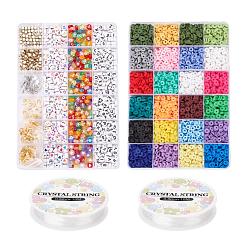 (52) Непрозрачная лаванда Изготовление украшений из терракоты и бусин с алфавитом своими руками, сердце и геометрия акриловые бусины, 18 шт 9 стили подвески из сплава в тибетском стиле, застежки-клешни и прыжковые кольца из цинкового сплава, разноцветные, 7x3.5 мм, отверстие : 1.2 мм