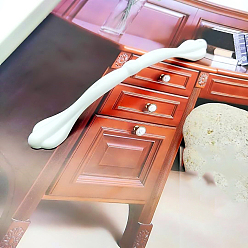 Белый Ручка ящика из алюминиевого сплава, шкаф тянет ручки для аксессуаров ящика, белые, 160x10.4x24.7 мм, центр отверстия: 128мм