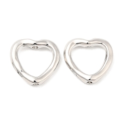 Platinum Alloy Bead Frames, Heart, Platinum, 19x20x5mm, Hole: 2mm