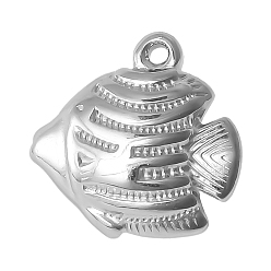 Нержавеющая Сталь Цвет 304 подвески из нержавеющей стали, очарование рыбы, цвет нержавеющей стали, 17x17 мм