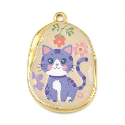 пшеница Печатные 304 подвески из нержавеющей стали, овальные с кошкой, вакуумное покрытие pvd, реальный 18 k позолоченный, цвет пшеницы, 33.5x22x3 мм, отверстие : 2 мм