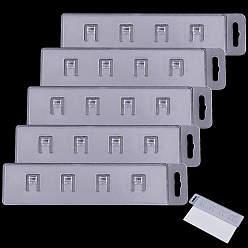 Clear 5Pcs Plastic Swipe ID Card Holder, Badge Holder, Rectangle, Clear, 100x23x5mm, Hole: 13.5x3.5mm