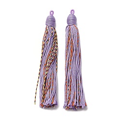 Лиловый Хлопковые подвески с кисточками, полиэстером, сирень, 128~130x11~12 мм, отверстие : 2x3.5 мм