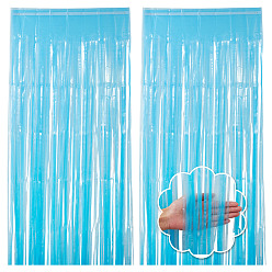 Темно-Голубой Шторы с бахромой для домашних животных, мерцающие шторы, на день рождения свадьба елочные украшения, глубокое синее небо, 1000x2000 мм