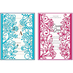 Цветок Углеродистая сталь разрезает трафареты, для diy scrapbooking, Фотоальбом, декоративная бумага для тиснения, цветок, 101x147x0.8 мм, 2 шт / комплект