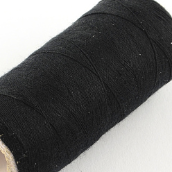 Black 402 Polyester Sewing Thread Cords for Cloth or DIY Craft, Black, about 210m/roll, 0.1mm, 12rolls/box