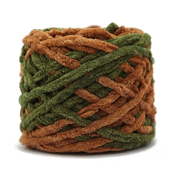 Темно-оливково-зеленый Мягкая полиэфирная пряжа для вязания крючком, толстая пряжа для шарфа, пакет, изготовление подушек, сегмент окрашенный, темно-оливковый зеленый, 7 мм, около 43.74 ярдов (40 м) / моток