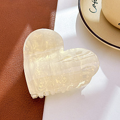 Античный Белый Заколки для волос в форме сердечка из ацетата целлюлозы, аксессуары для волос для женщин и девушек, старинный белый, 86x72x59 мм
