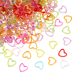 (52) Непрозрачная лаванда 300шт. прозрачные акриловые рамки для бусин, окрашенные, сердце, разноцветные, 15x16.5x4 мм, отверстие : 1.6 мм