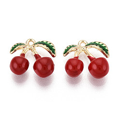 (123L) Белый крем непрозрачный блеск Сплав эмали прелести, вишня, без свинца и без кадмия, золотой свет, огнеупорный кирпич, 14.5x15x7 мм, отверстие : 1.2 мм