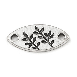 Лист Подвески из сплава в тибетском стиле, лошадиный глаз , лист, 9x19.5x1.3 мм, отверстие : 2 мм