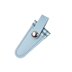 Светло-Голубой Защитные чехлы из искусственной кожи с рисунком тартана, ножницы, треугольные, Небесно-голубой, 8x3 см