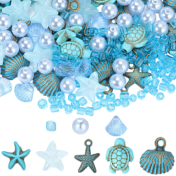 (52) Непрозрачная лаванда Ювелирные изделия, включая стеклянные, пластиковые и синтетические бирюзовые бусины., Подвески из сплава, разноцветные, 4 мм, отверстие : 1.5 мм