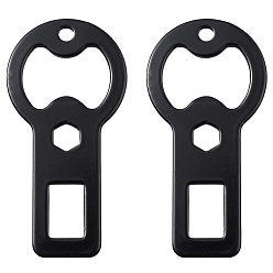 Черный Открывалка бутылки сплава, чёрные, 76x38x3 мм