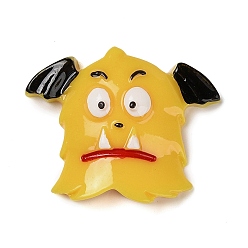 Желтый Монстр Хэллоуин непрозрачная смола декодирует кабошоны, ювелирное ремесло на Хэллоуин, желтые, 29.5x37.5x9.5 мм