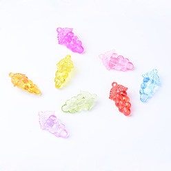 Mixed Color Transparent Acrylic Pendants, Grape, Mixed Color, 44x26x16mm, Hole: 2.5mm, about 114pcs/500g