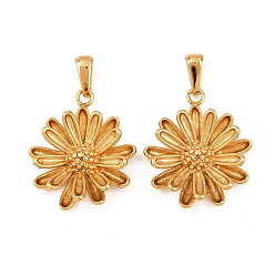 Золотой 304 подвески из нержавеющей стали, цветочный шарм, золотые, 26.5x23x6 мм, отверстие : 7x3 мм