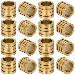Real 18K Gold Plated 20Pcs 304 Stainless Steel European Beads, Large Hole Beads, Grooved, Column, Real 18K Gold Plated, 10x8mm, Hole: 7mm