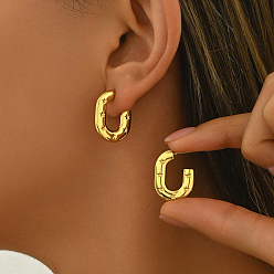 Oval 201 серьги-гвоздики в стиле ретро из нержавеющей стали, золотые, овальные, 22x18 мм