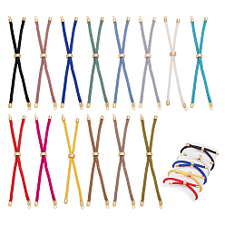 (52) Непрозрачная лаванда 14шт 14 цвета нейлоновый витой шнур изготовление браслета, изготовление слайдера, с латунной фурнитурой , без свинца и без кадмия, круглые, разноцветные, 8.66~9.06 дюйм (22~23 см), отверстие : 2.8 мм, длина одиночной цепи: около 4.33~4.53 дюйма (11~11.5 см), 1 шт / цвет