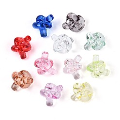 (52) Непрозрачная лаванда Прозрачные акриловые бусины, твист, разноцветные, 17x13x14 мм, отверстие : 3 мм