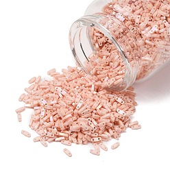 (QTL596) Opaque Tea Rose Luster Миюки четверть бусины тила, японский бисер, 2-луночное, (qtl596) непрозрачный чайно-розовый глянец, 5x1.2x1.9 мм, отверстие : 0.8 мм, Около 480 шт / 10 г