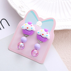 Ice Cream Клипсы из пластика для детей, платина, мороженое, 40x15 мм