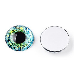 Бледно-бирюзовый Кабошоны из стекла, полукруглый с глазом, бледные бирюзовая, 20x6.5 мм