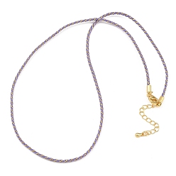 Средний Синий Шифер 2мм нейлоновый плетеный шнур для изготовления ожерелий, с латунными выводами и 202 застежками из лобстера из нержавеющей стали, золотые, долговечный, стойки покрытие, средний грифельно-синий, 17.72 дюйм (45 см)