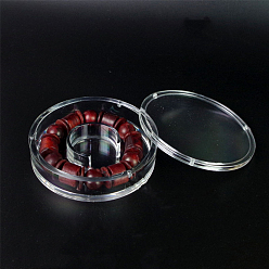 Прозрачный Плоские круглые акриловые коробки для демонстрации браслетов, с магнитным притяжением, прозрачные, 10.5 см