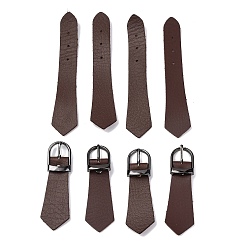 Кокосово-Коричневый 4 Пряжка-тоггл из искусственной кожи, со сплавочной фурнитурой, для сумки свитер куртка пальто, аксессуары для шитья своими руками, кокосового коричневый, 10.9x2.65x0.2 см, отверстие : 2 мм