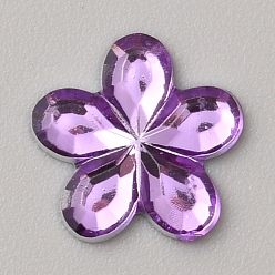 Фиолетовый 5000шт. пластиковые кабошоны, цветок, фиолетовые, 9x9.5~10x1 мм